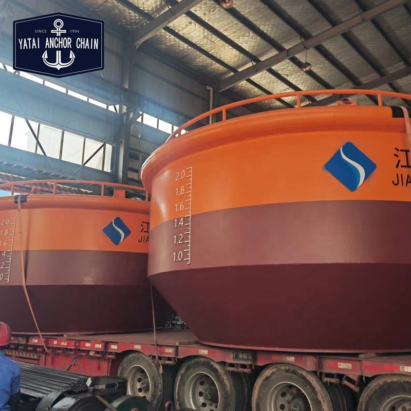 5.5m Polyurea Coating Steel Mooring Buoy with Hinge for Boat Owners Marine Supplies